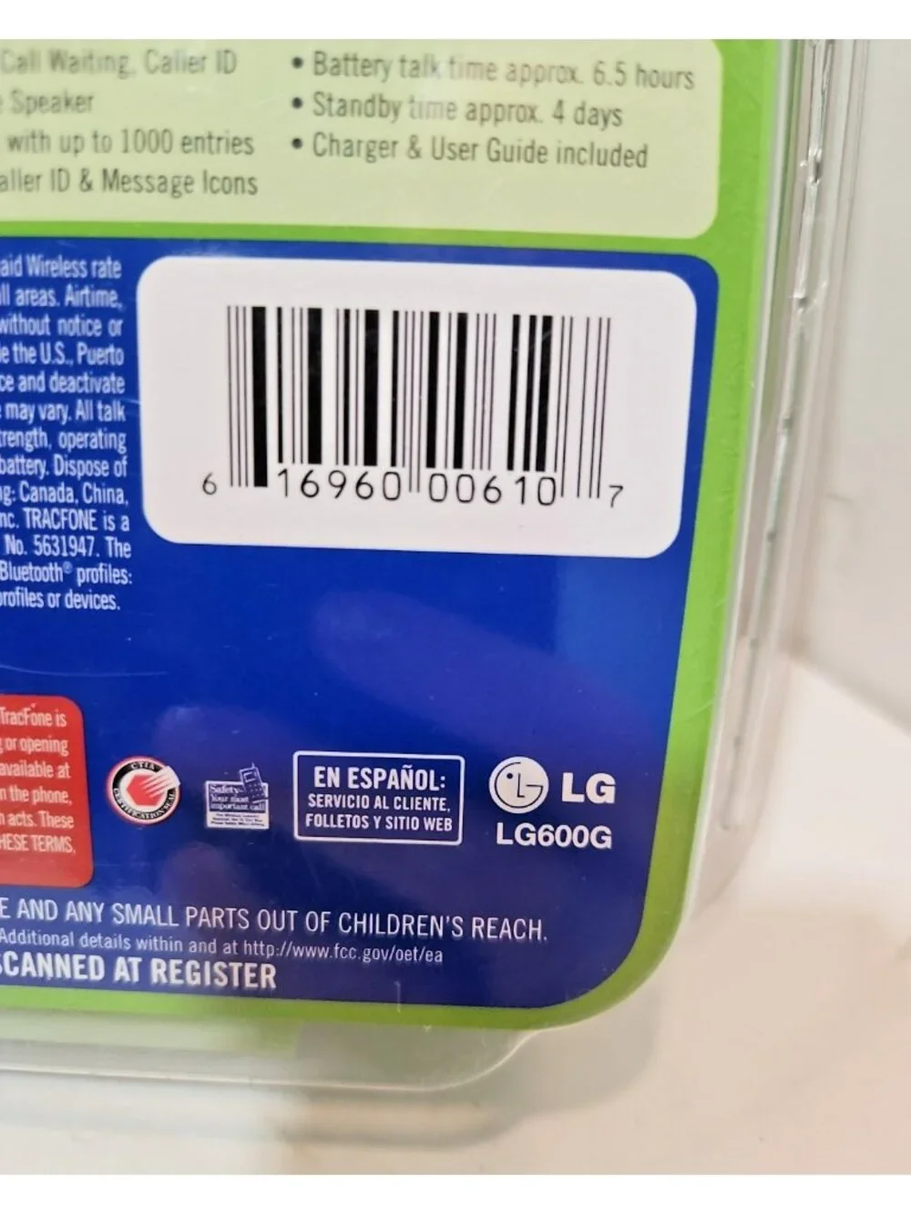 New LG 600G Tracfone No Contract Cell Phone Not Scanned For Activation Sealed